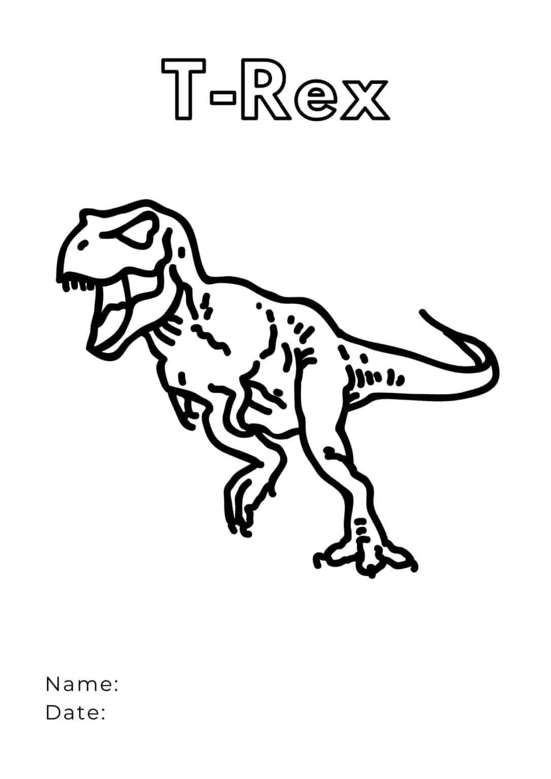 Scary T Rex Coloring Pages Free Printable 2