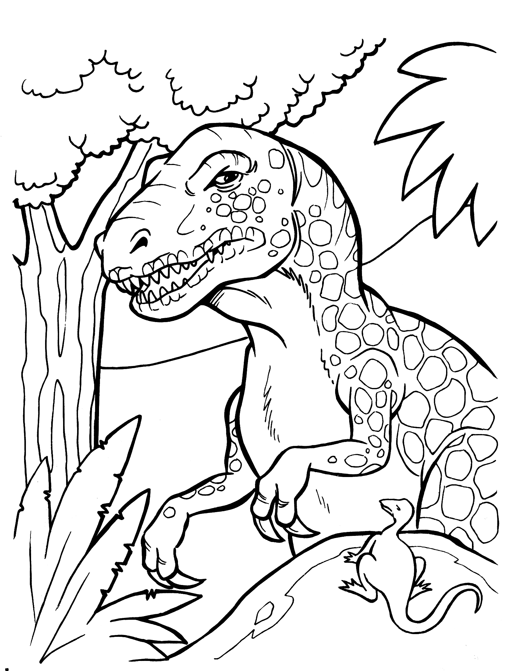 Scary T Rex Coloring Pages Free Printable 34