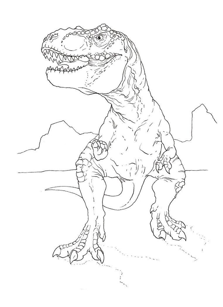 Scary T Rex Coloring Pages Free Printable 4