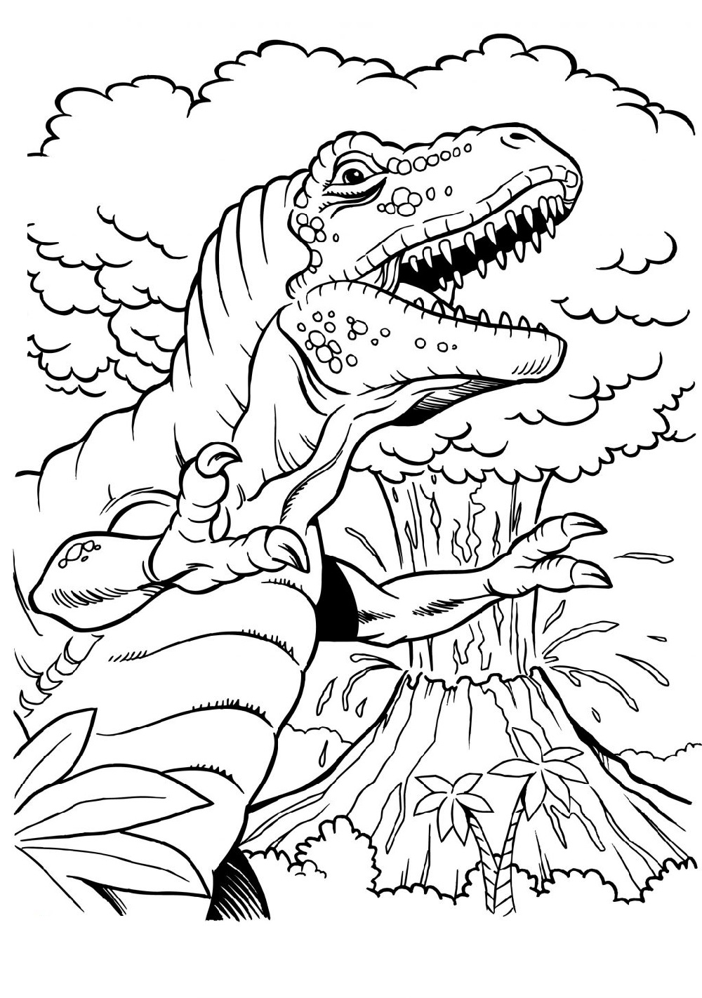 Scary T Rex Coloring Pages Free Printable 65