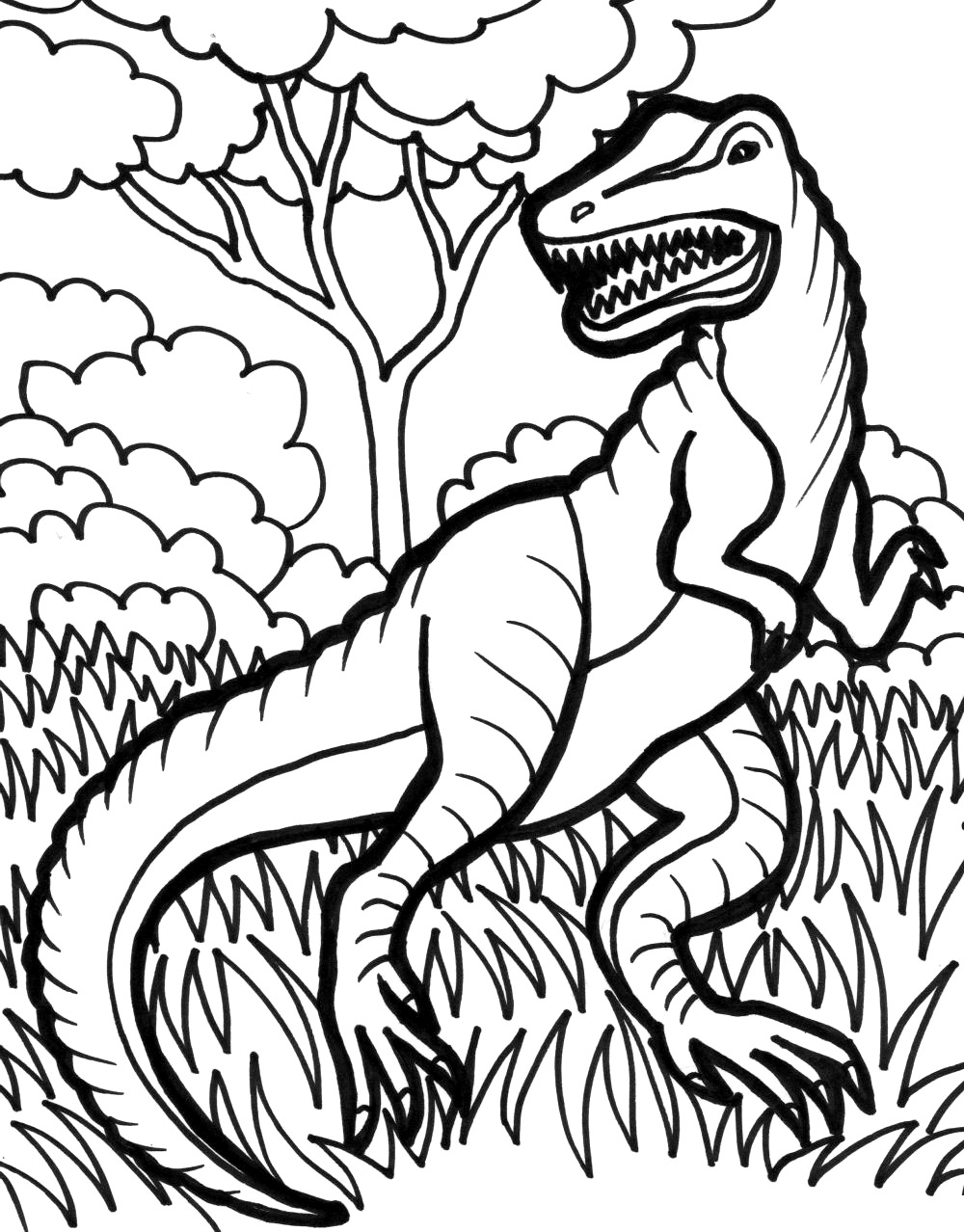 Scary T Rex Coloring Pages Free Printable 67