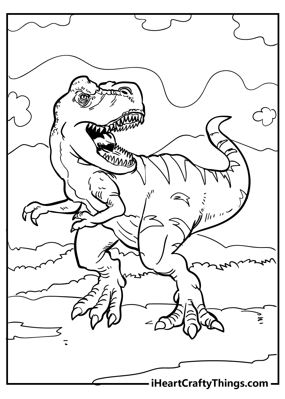 Scary T Rex Coloring Pages Free Printable 68