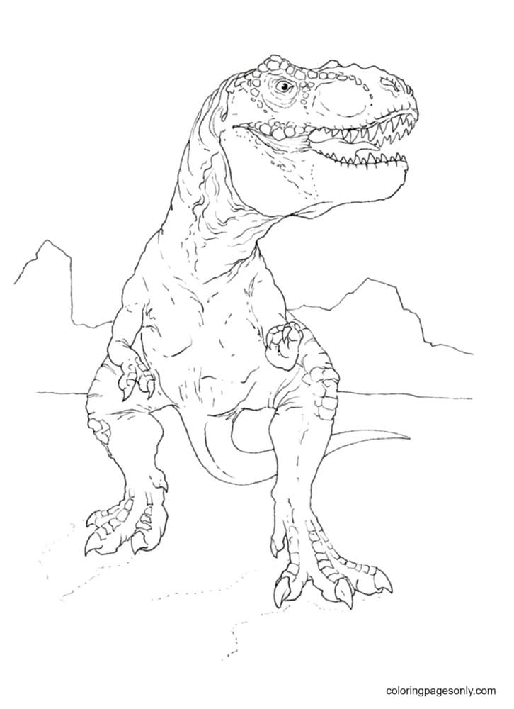 Scary T Rex Coloring Pages Free Printable 70