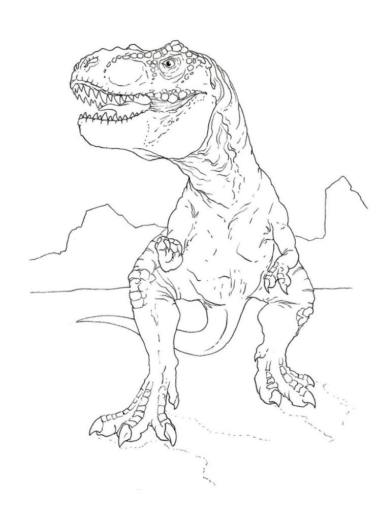 Scary T Rex Coloring Pages Free Printable 75