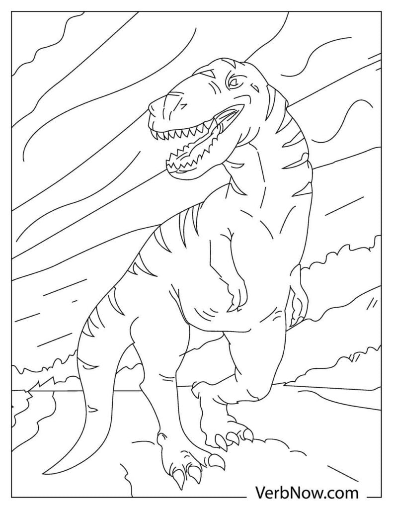 Scary T Rex Coloring Pages Free Printable 77