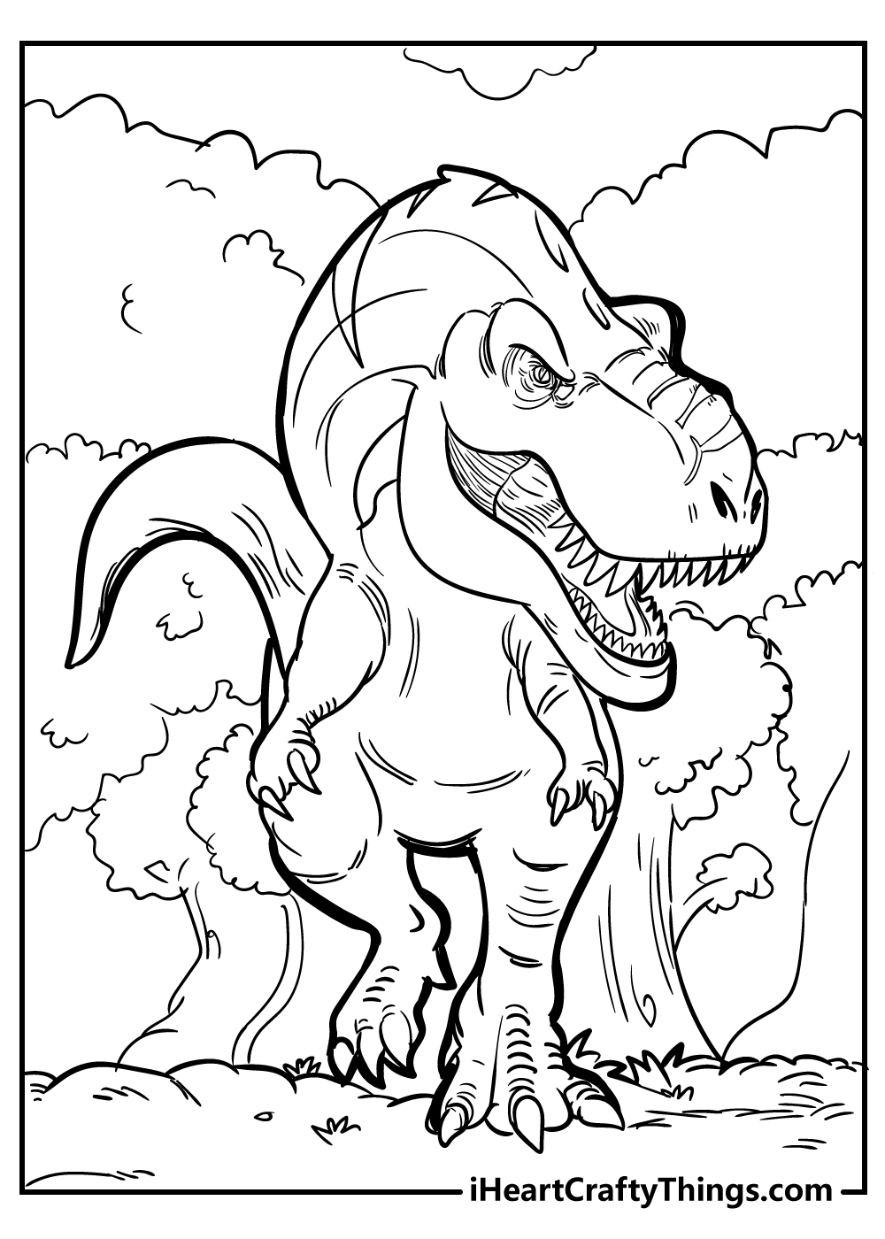 Scary T Rex Coloring Pages Free Printable 79