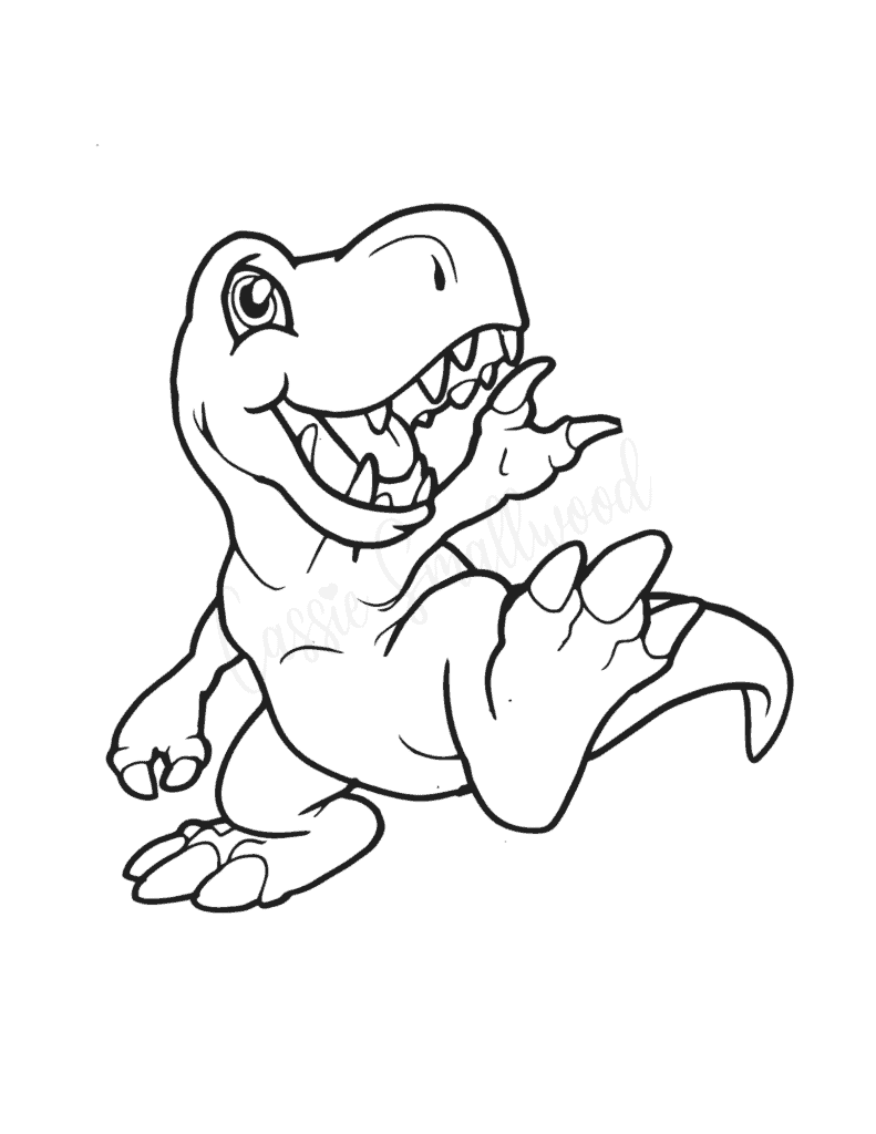 Scary T Rex Coloring Pages Free Printable 85