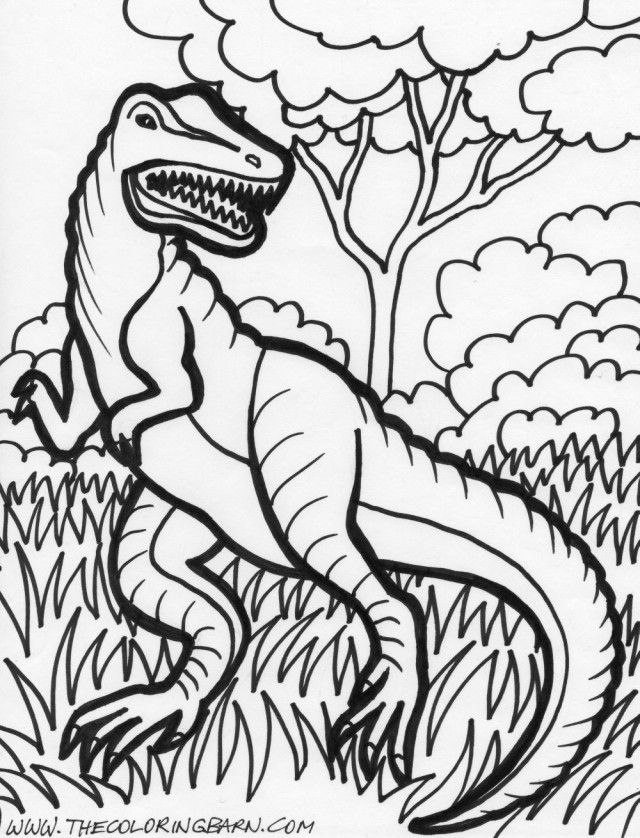 Scary T Rex Coloring Pages Free Printable 86