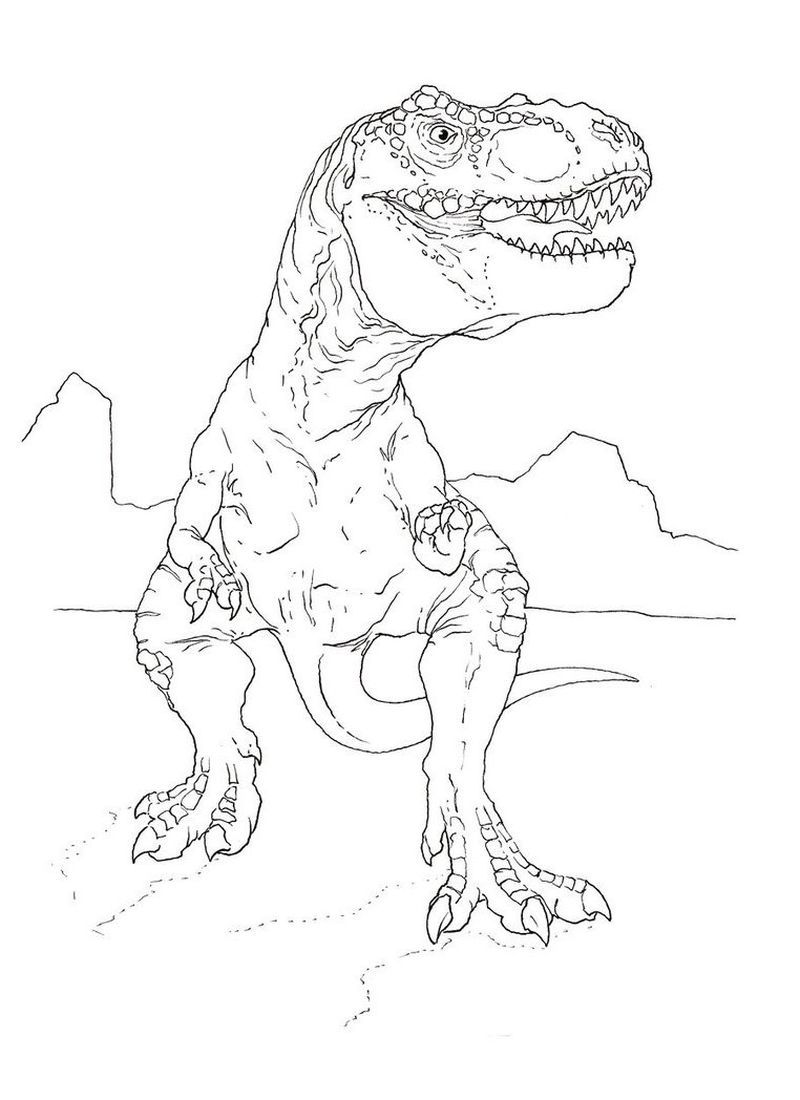 Scary T Rex Coloring Pages Free Printable 88