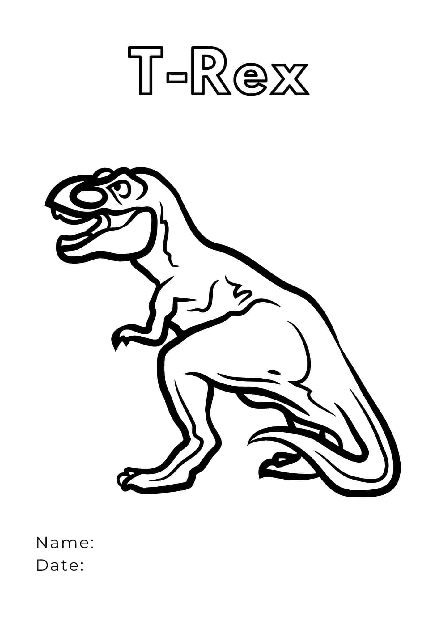 Scary T Rex Coloring Pages Free Printable 9