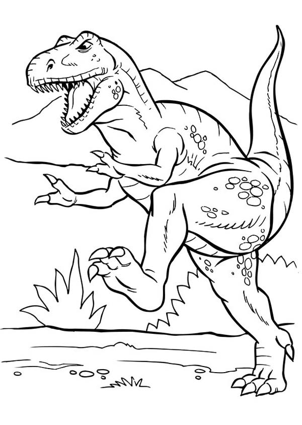 Scary T Rex Coloring Pages Free Printable 93