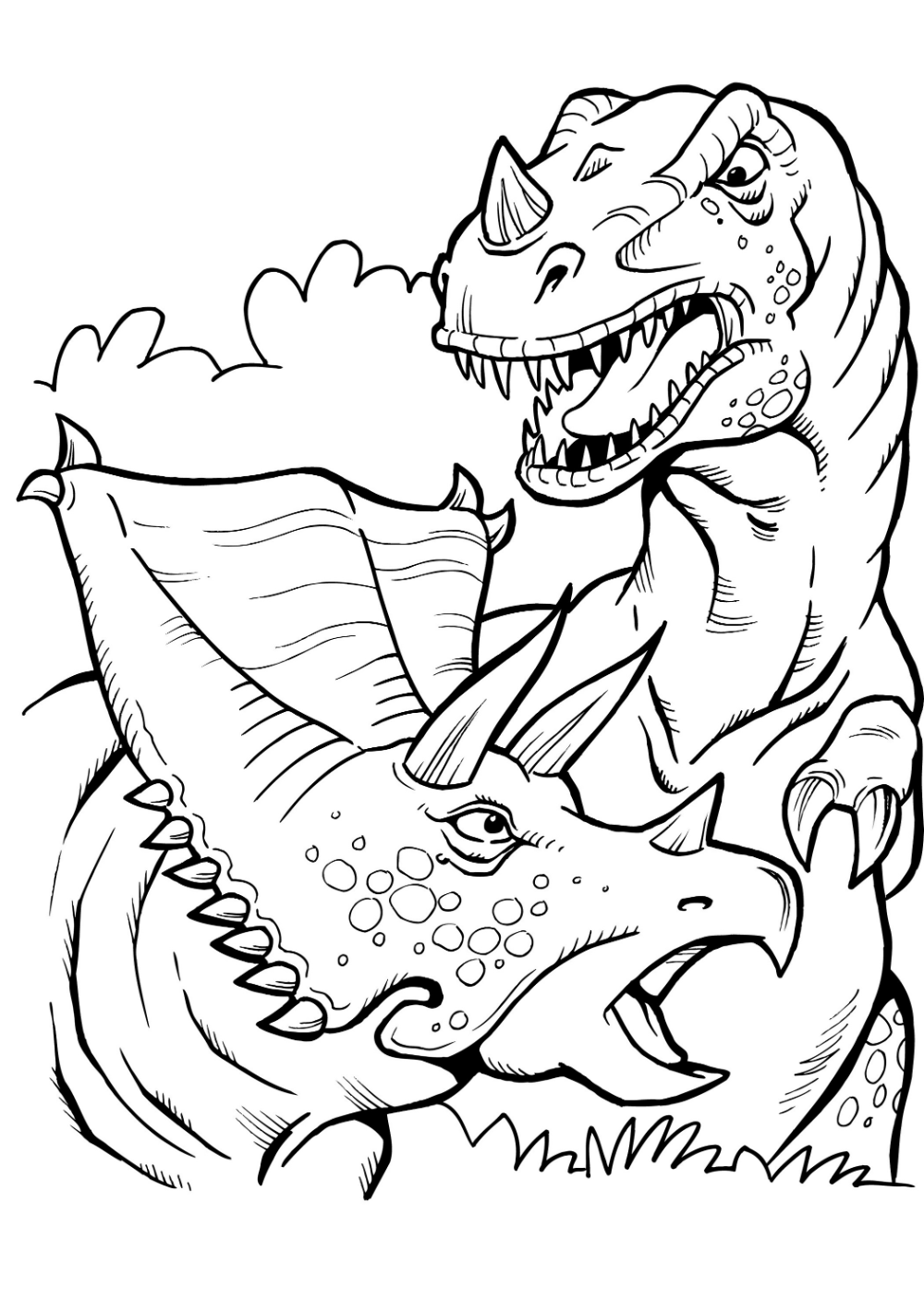 Scary T Rex Coloring Pages Free Printable 94