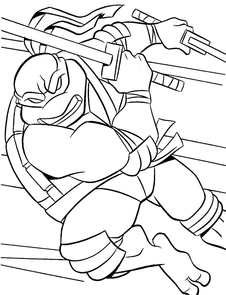 TMNT Ninja Turtle Coloring Pages Printable 10