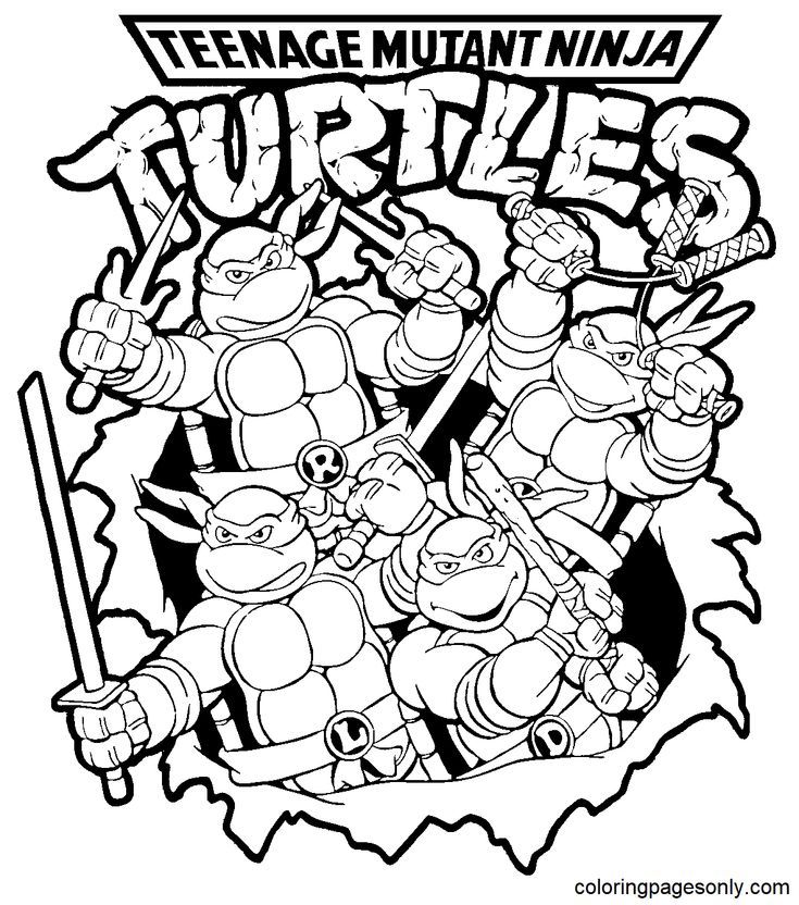 TMNT Ninja Turtle Coloring Pages Printable 103