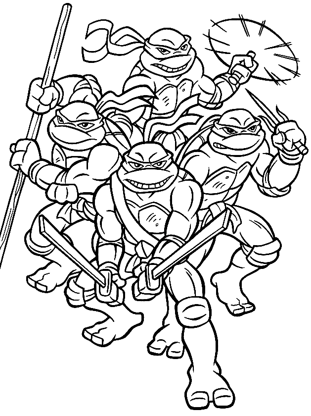 TMNT Ninja Turtle Coloring Pages Printable 15