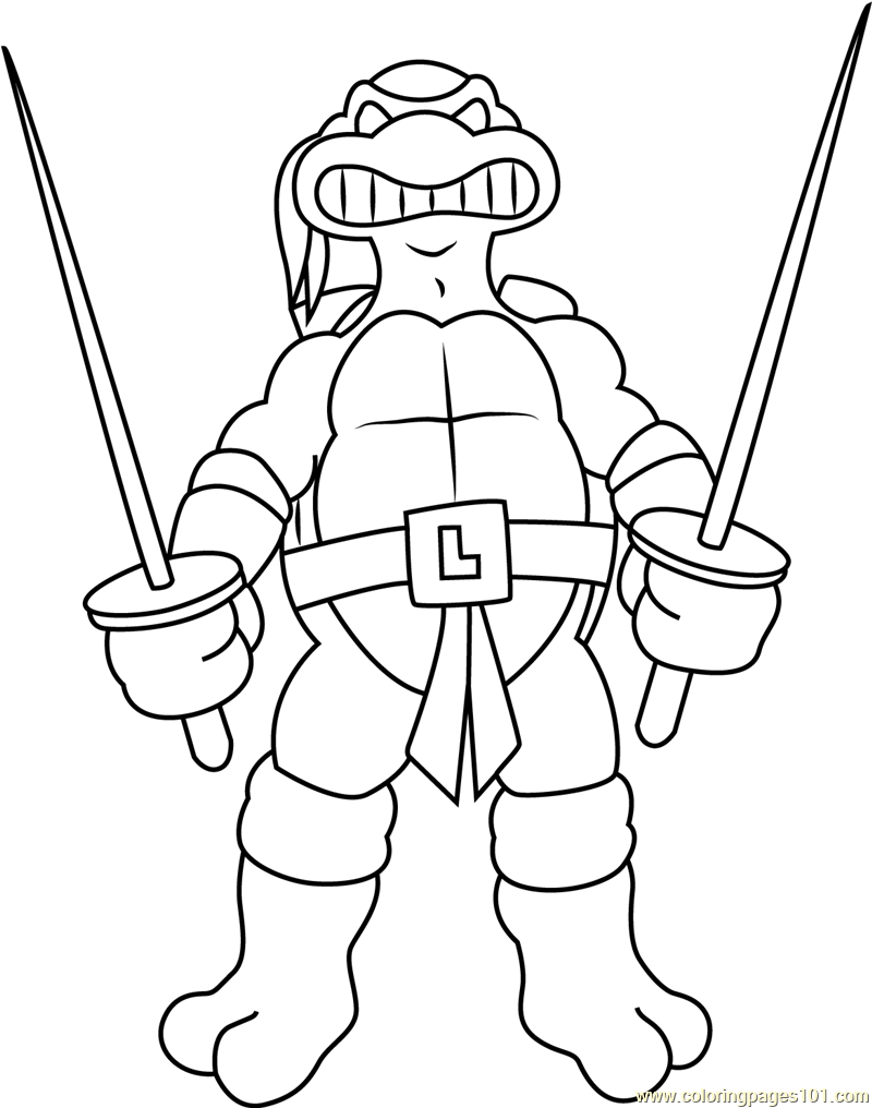 TMNT Ninja Turtle Coloring Pages Printable 19