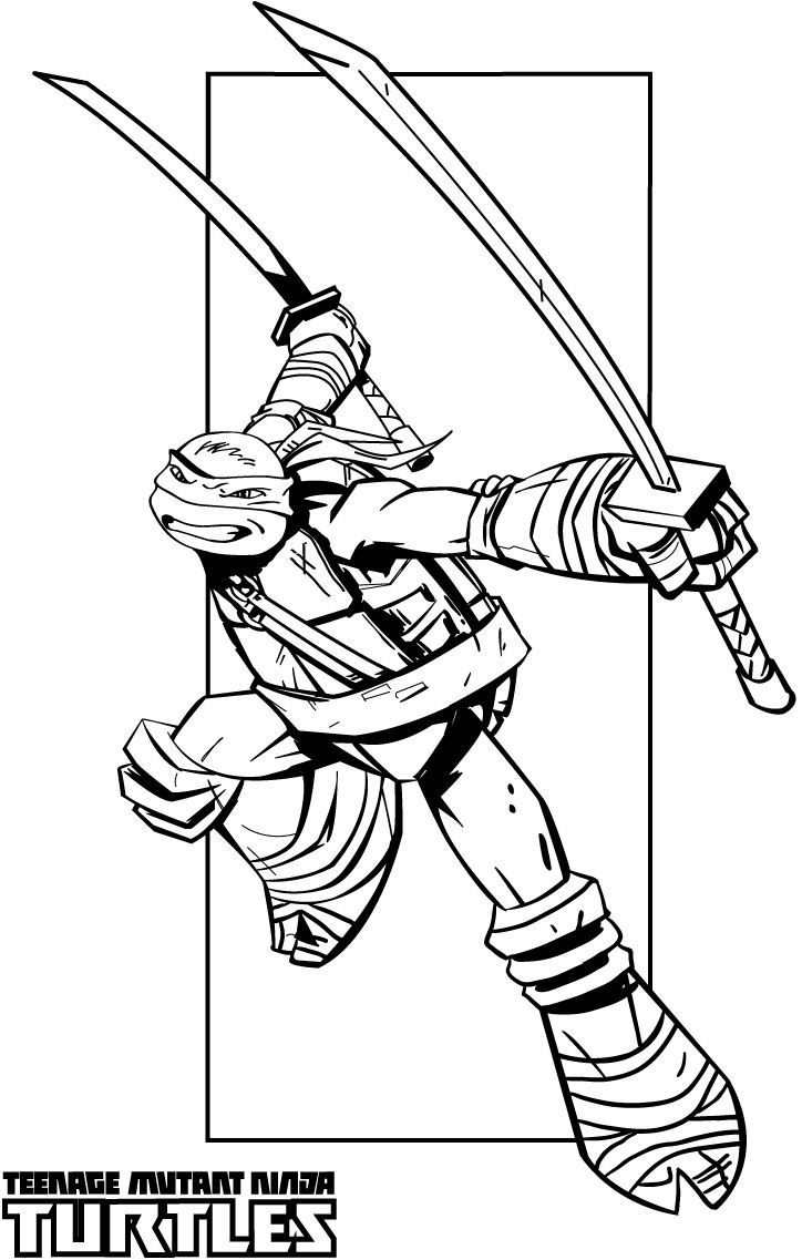 TMNT Ninja Turtle Coloring Pages Printable 25