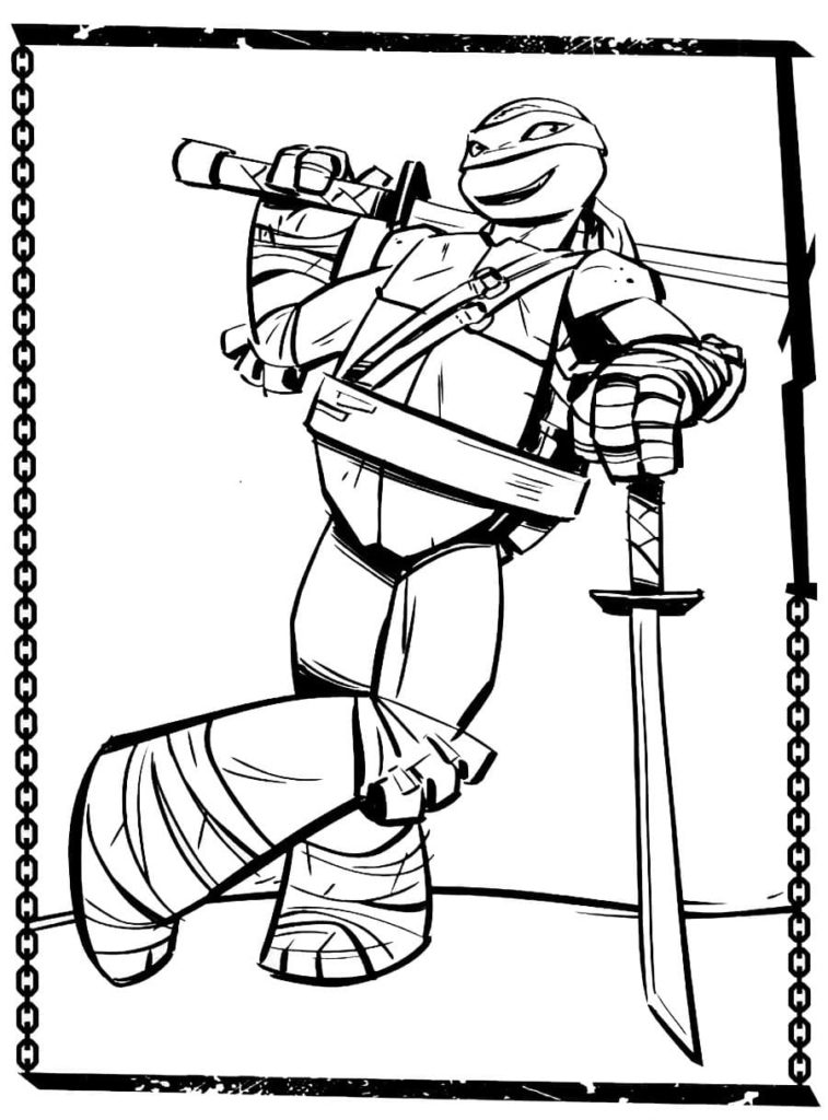 TMNT Ninja Turtle Coloring Pages Printable 3