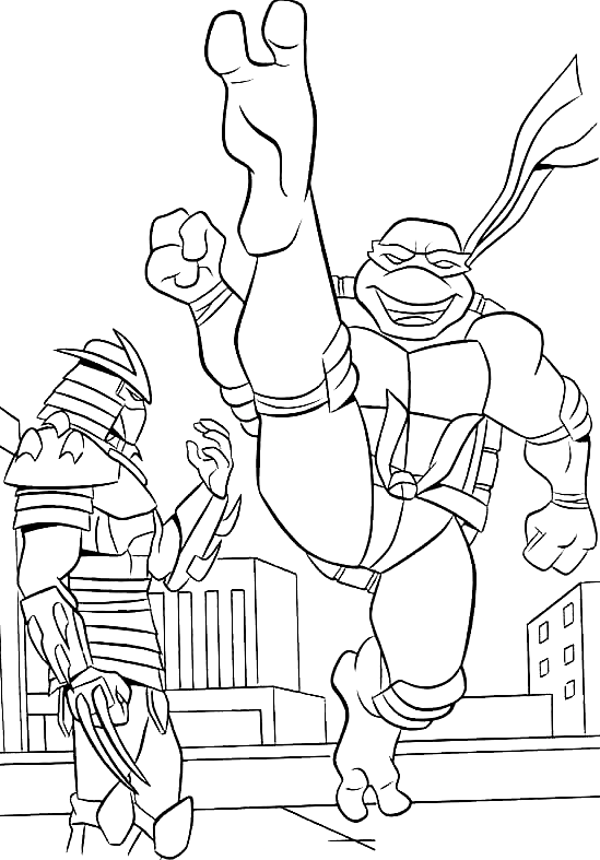 TMNT Ninja Turtle Coloring Pages Printable 30