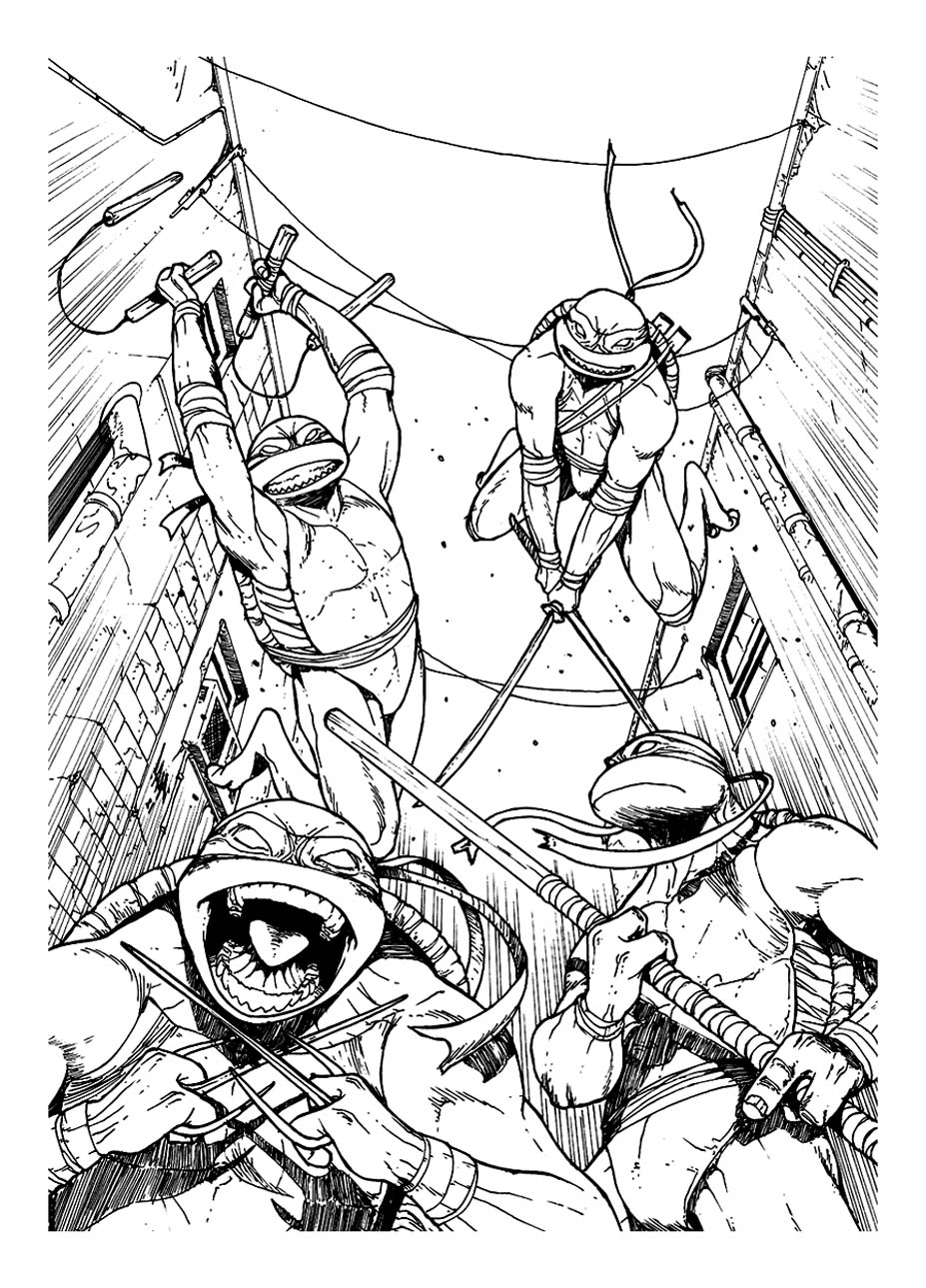 TMNT Ninja Turtle Coloring Pages Printable 40