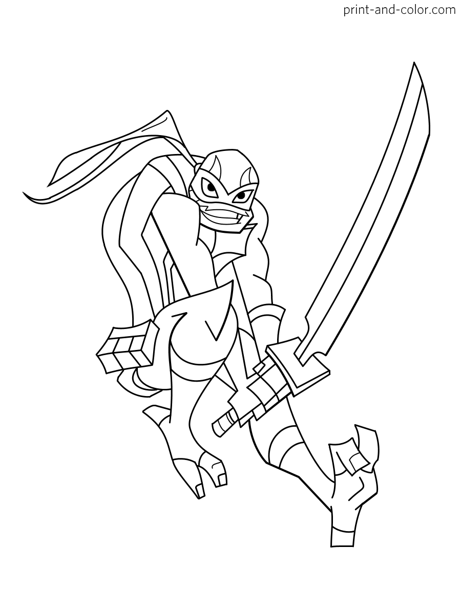 TMNT Ninja Turtle Coloring Pages Printable 44