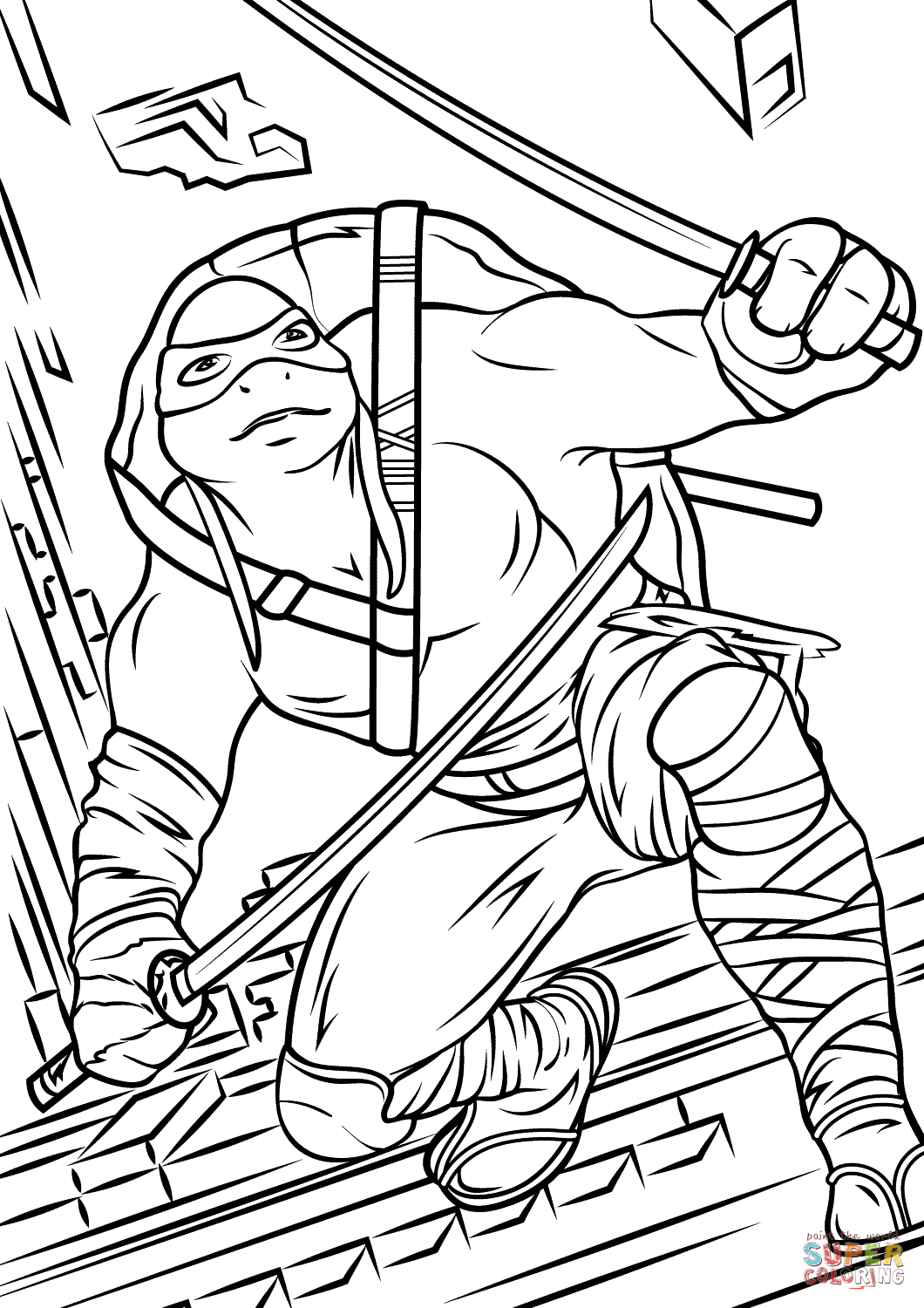 TMNT Ninja Turtle Coloring Pages Printable 49