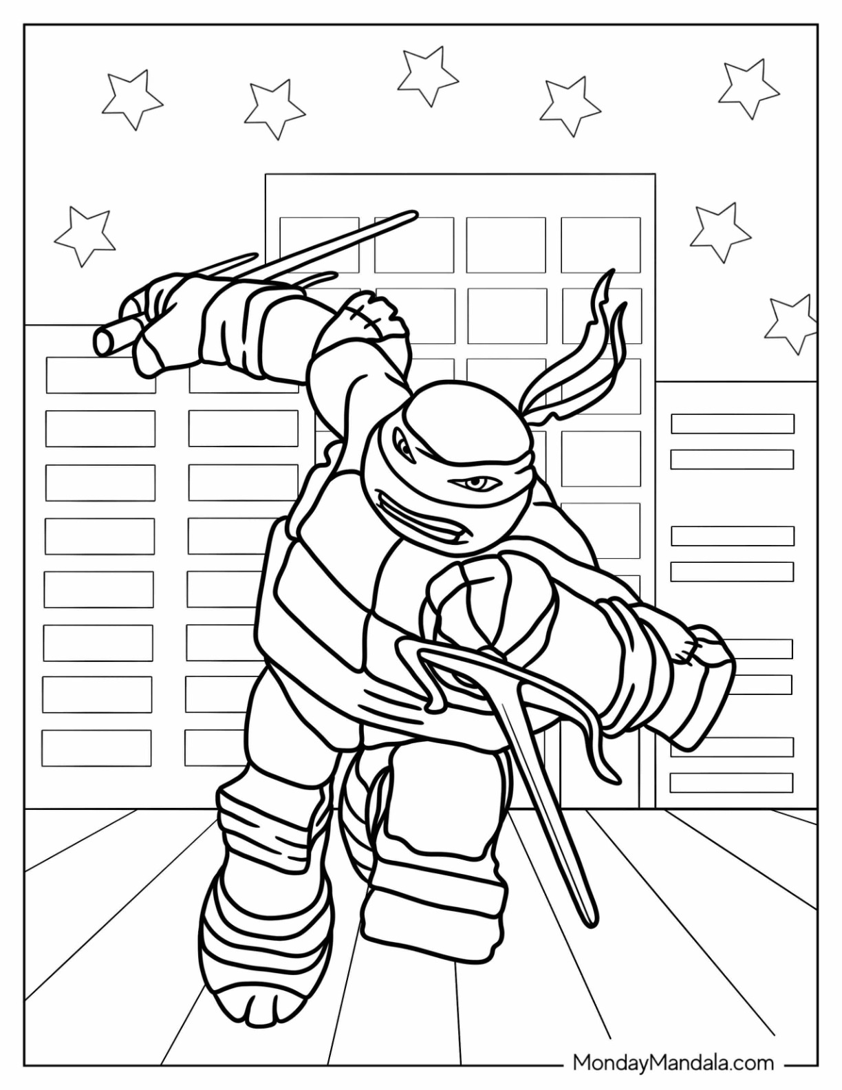 TMNT Ninja Turtle Coloring Pages Printable 5