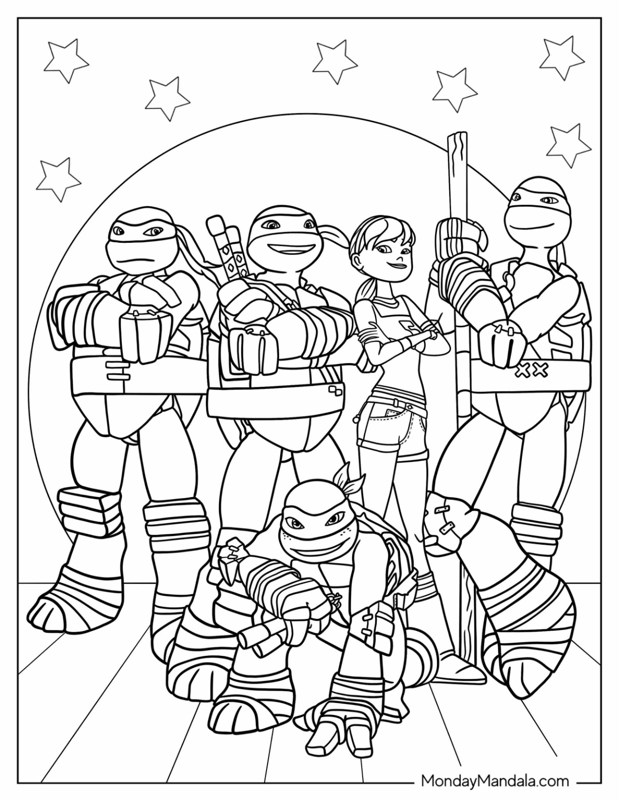 TMNT Ninja Turtle Coloring Pages Printable 55