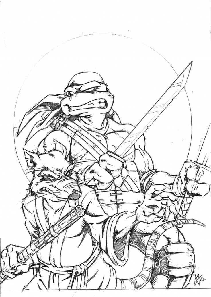 TMNT Ninja Turtle Coloring Pages Printable 56