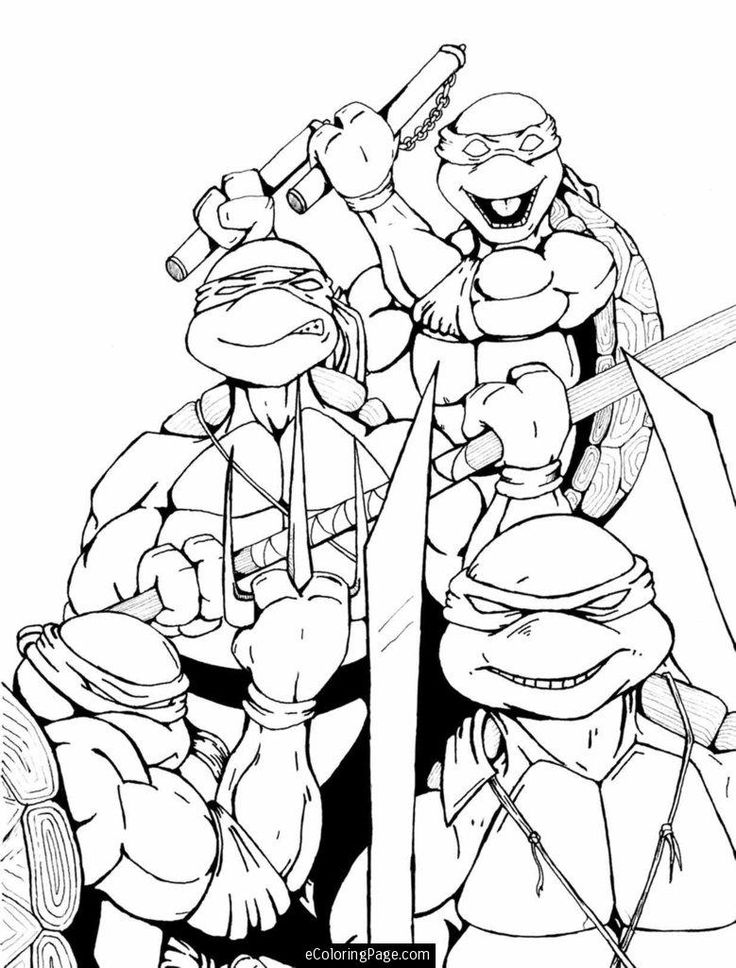 TMNT Ninja Turtle Coloring Pages Printable 68