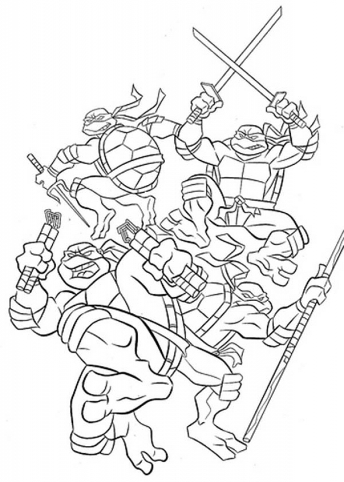 TMNT Ninja Turtle Coloring Pages Printable 81