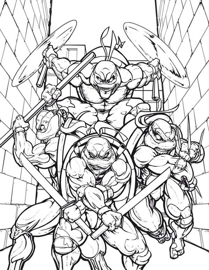 TMNT Ninja Turtle Coloring Pages Printable 87