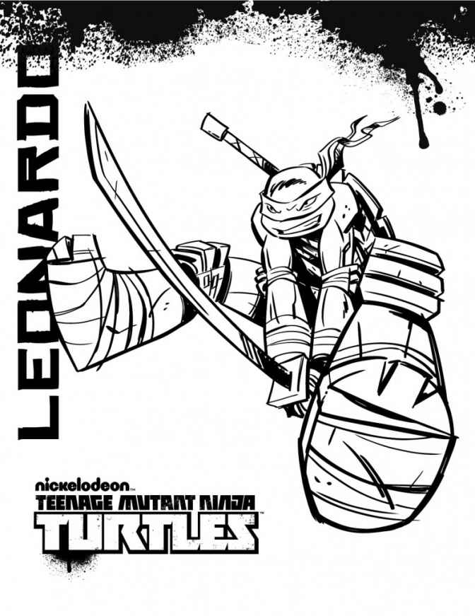 TMNT Ninja Turtle Coloring Pages Printable 9