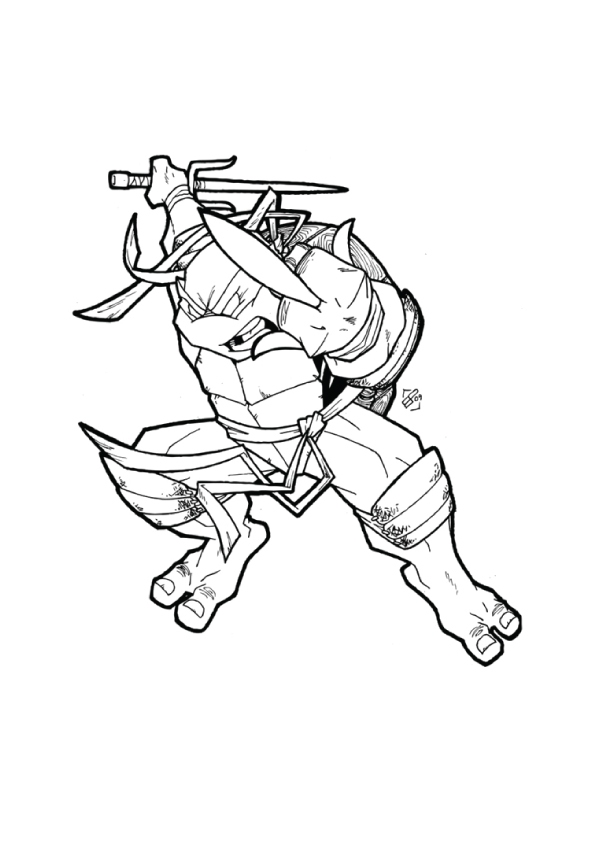 TMNT Ninja Turtle Coloring Pages Printable 95