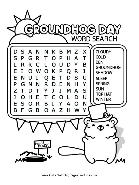 160 Groundhog Day Coloring Pages: Free Printables for a Fun Day 139