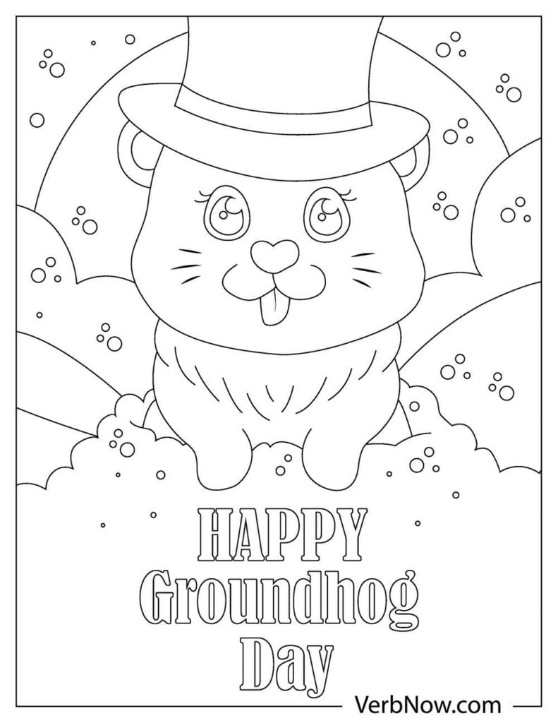 160 Groundhog Day Coloring Pages: Free Printables for a Fun Day 16