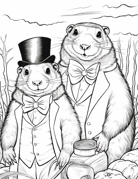 160 Groundhog Day Coloring Pages: Free Printables for a Fun Day 17