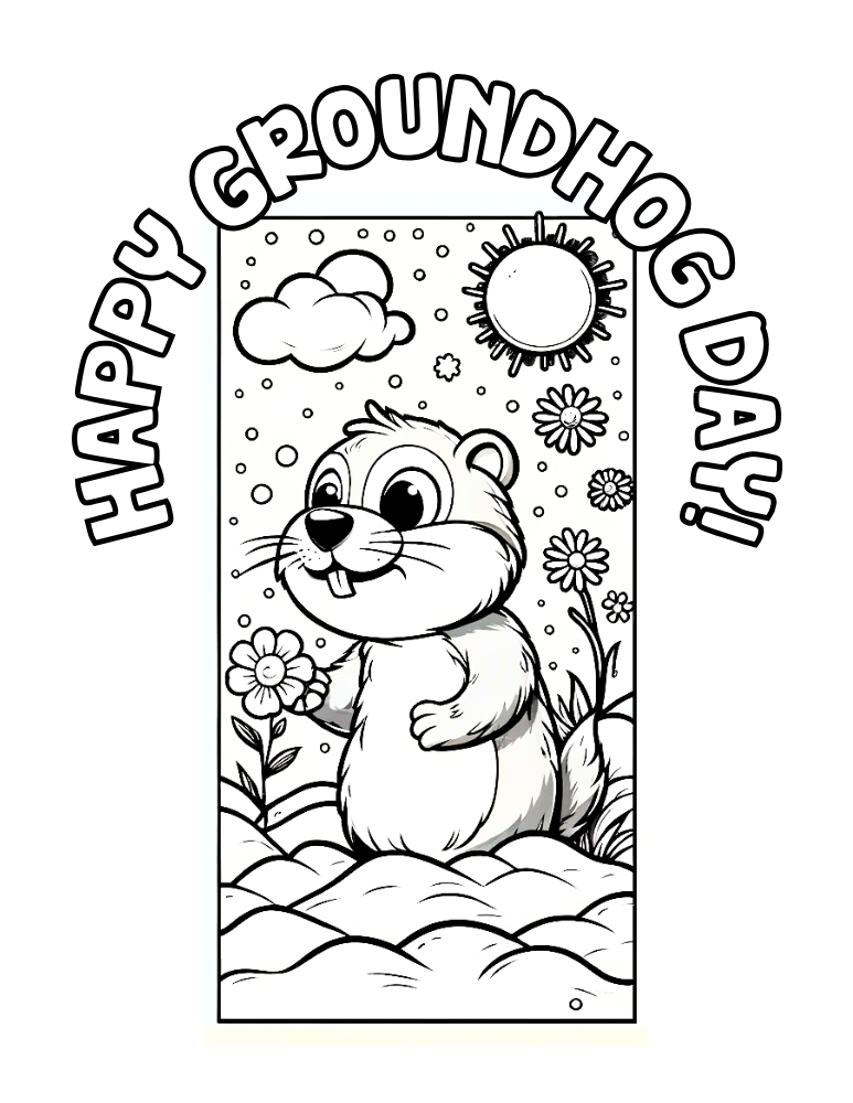 160 Groundhog Day Coloring Pages: Free Printables for a Fun Day 86