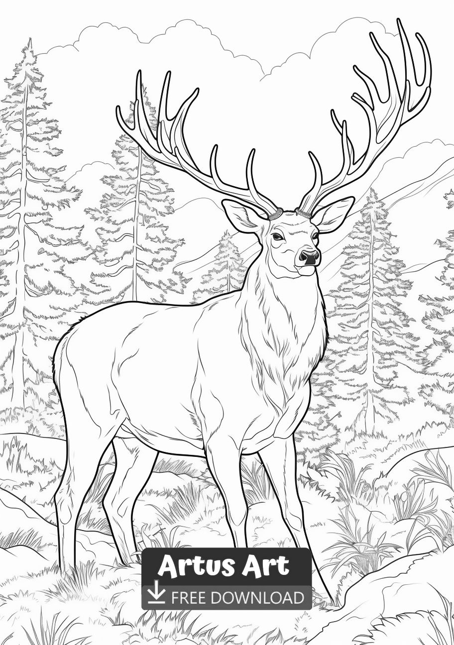 200+ Deer Coloring Pages for Adults: Explore Your Creativity 15