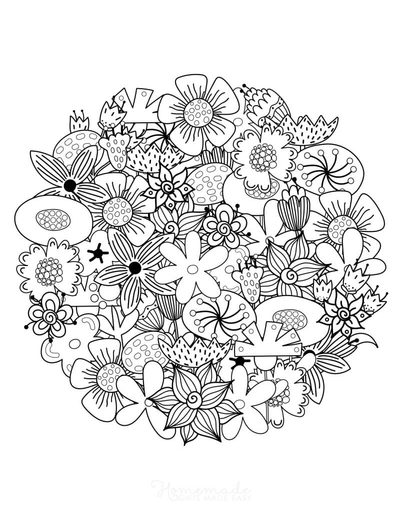 45 Roses Coloring Pages for Adult Free Printable 10