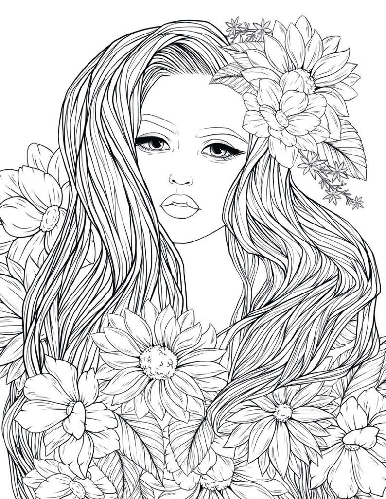 45 Roses Coloring Pages for Adult Free Printable 119