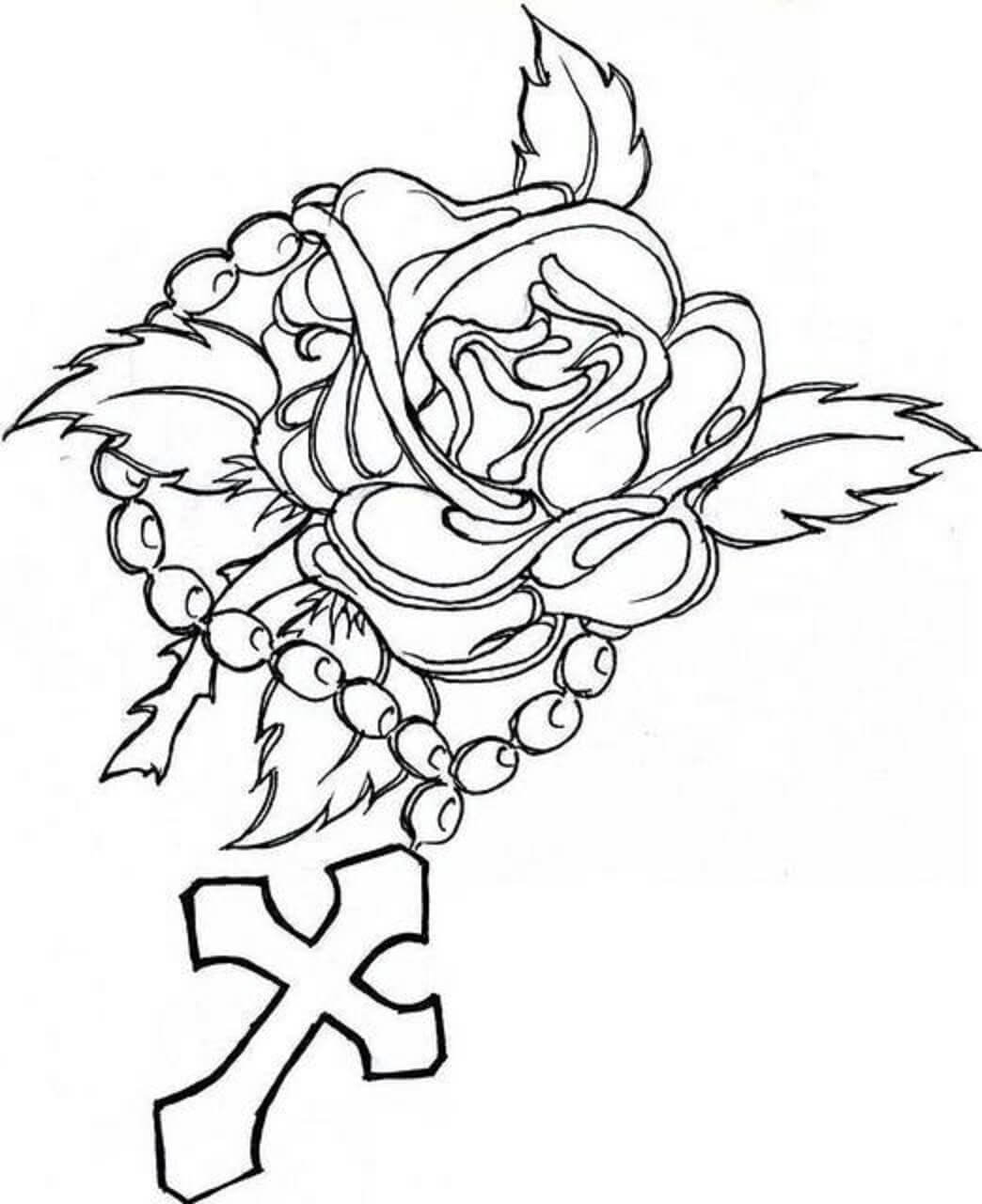 45 Roses Coloring Pages for Adult Free Printable 129