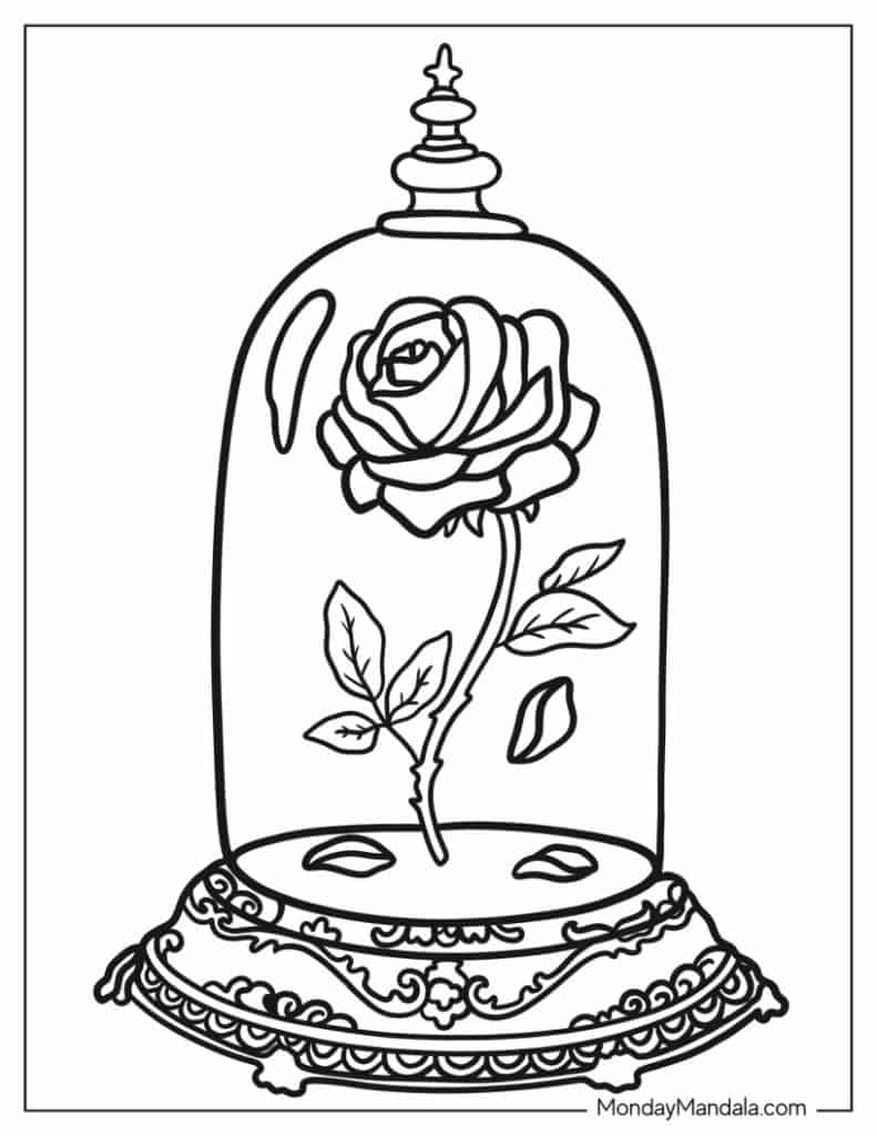 45 Roses Coloring Pages for Adult Free Printable 146