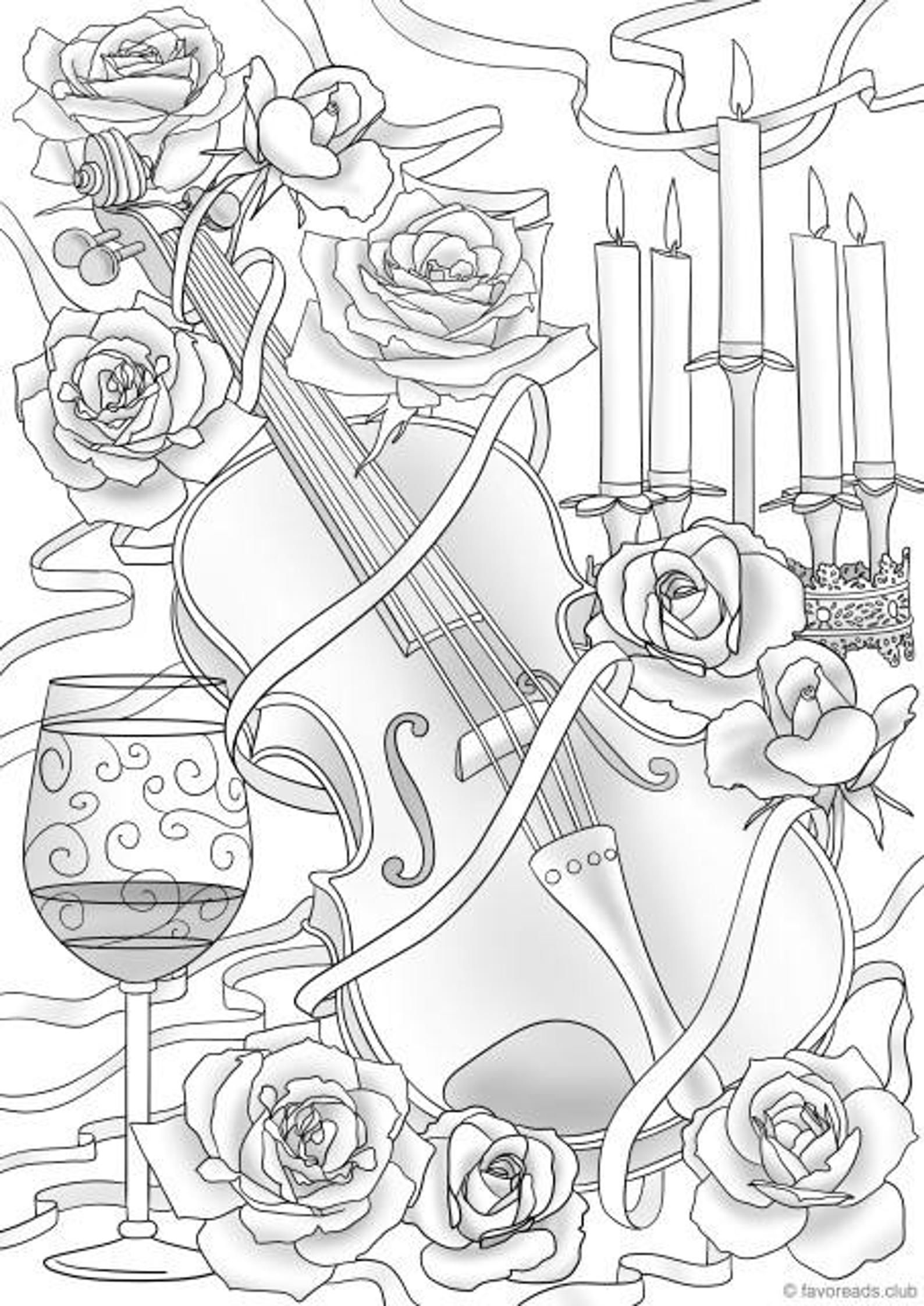 45 Roses Coloring Pages for Adult Free Printable 149