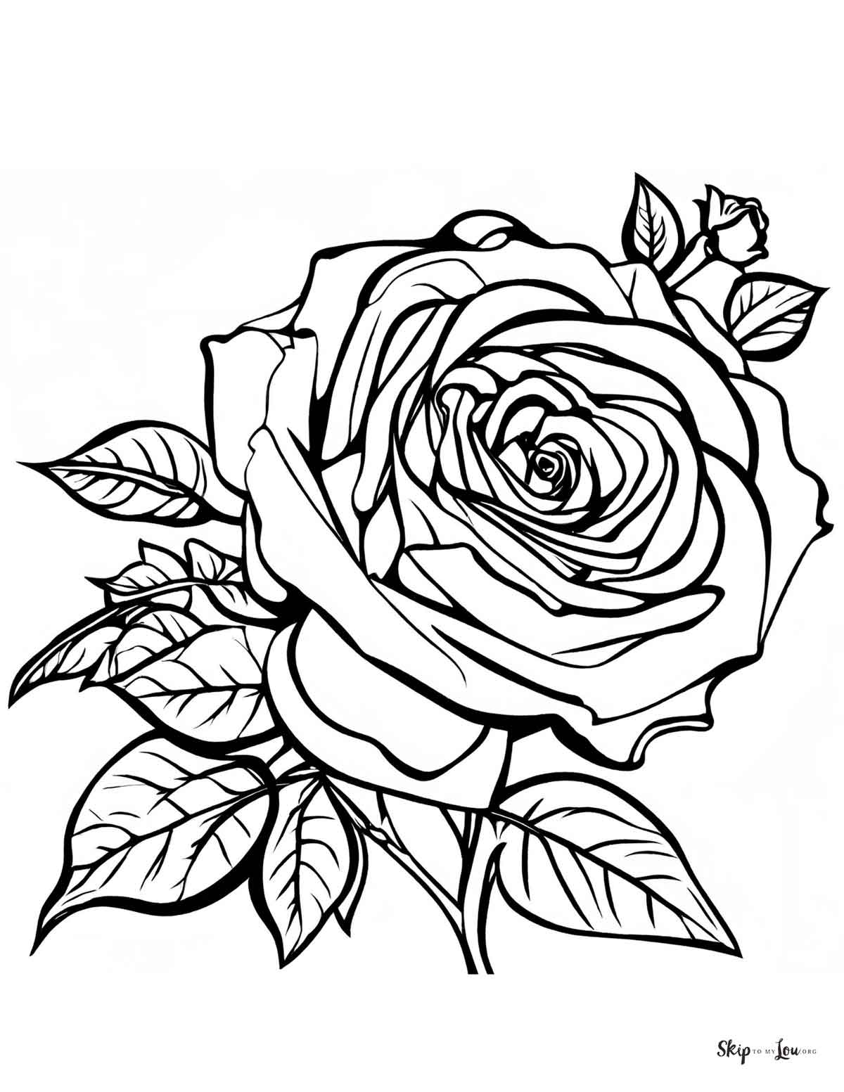 45 Roses Coloring Pages for Adult Free Printable 153