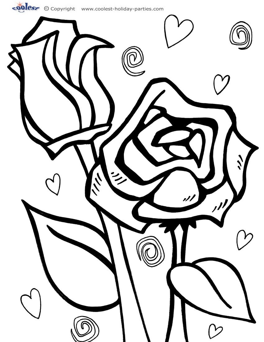 45 Roses Coloring Pages for Adult Free Printable 160