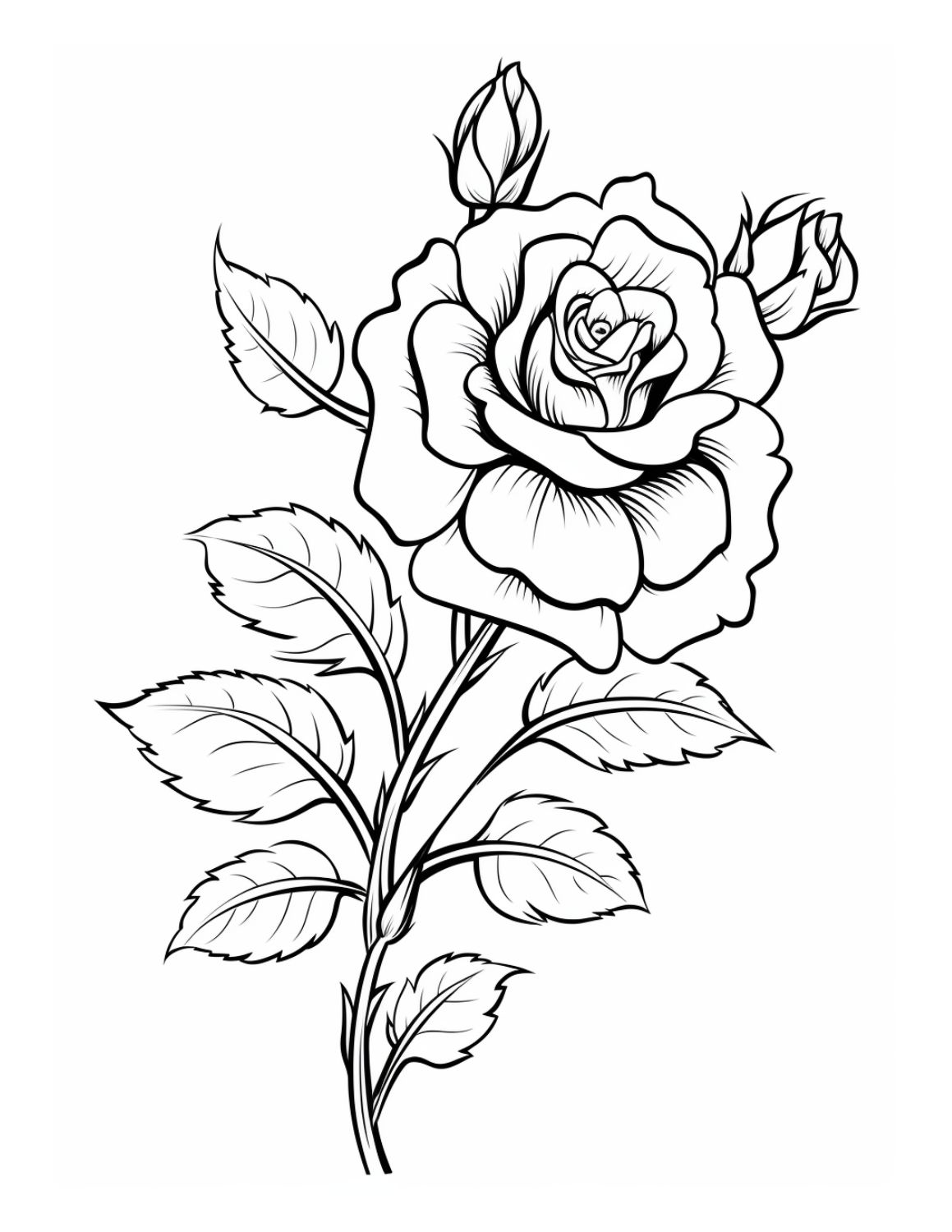 45 Roses Coloring Pages for Adult Free Printable 171