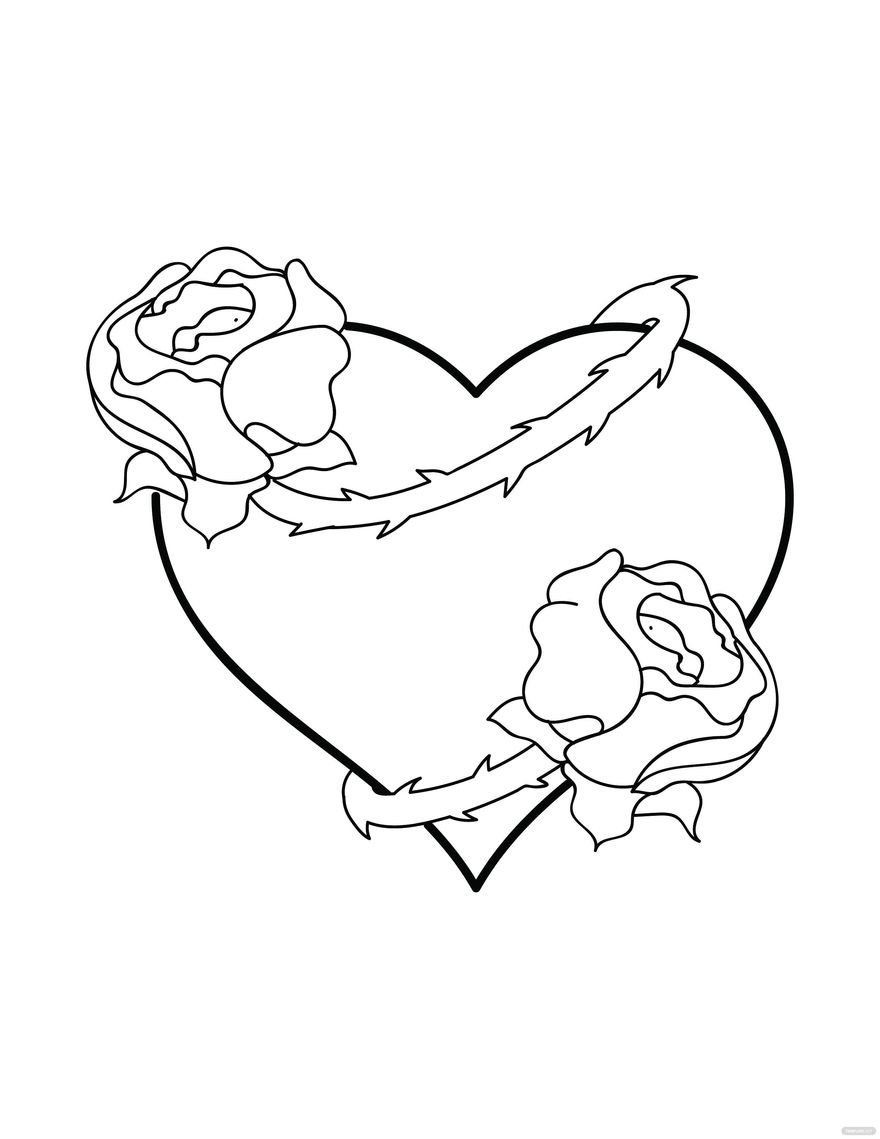 45 Roses Coloring Pages for Adult Free Printable 176