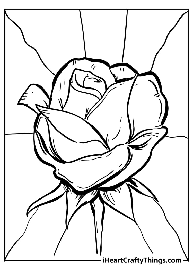 45 Roses Coloring Pages for Adult Free Printable 180