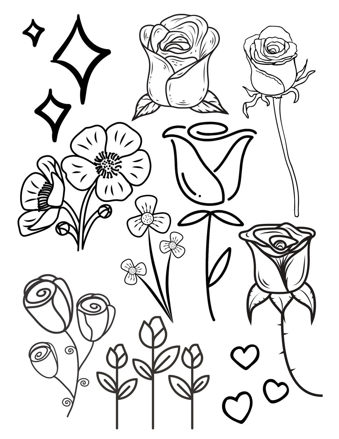 45 Roses Coloring Pages for Adult Free Printable 182